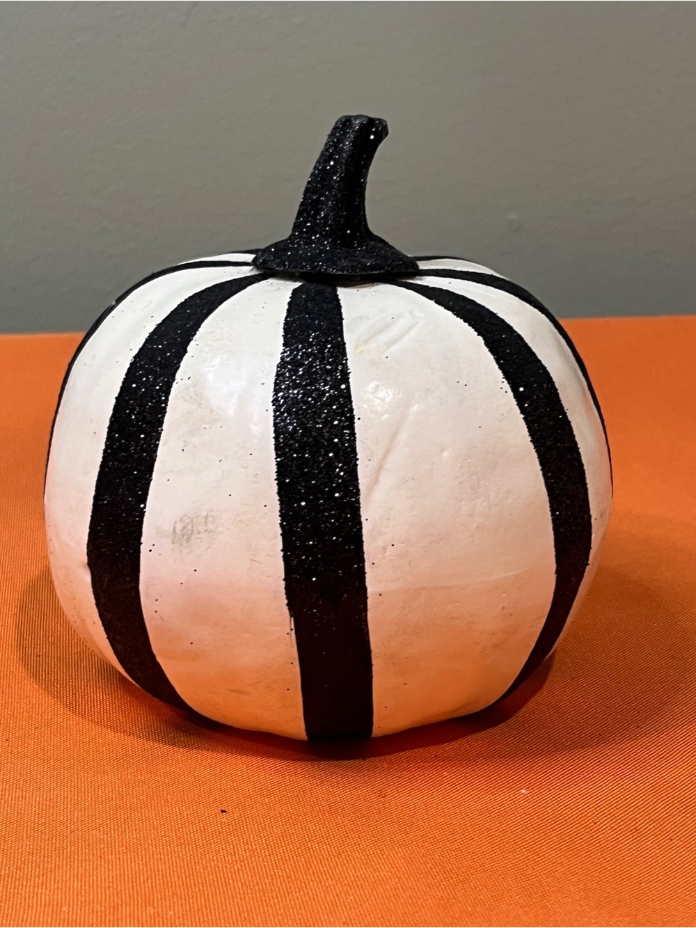 White and Black Decorative Pumpkins - Holiday Tabletop Décor - Picture 6 of 16